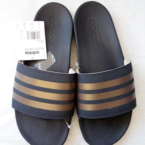 New Adidas WMN's Comfort Slides Grey Copper US 9 - Picture 5 of 12